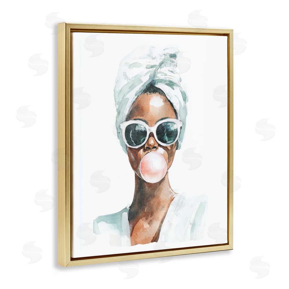 Svetlana Aleynikova Bubble Reverie Female Gold Floating Frame Canvas Wall Art Print