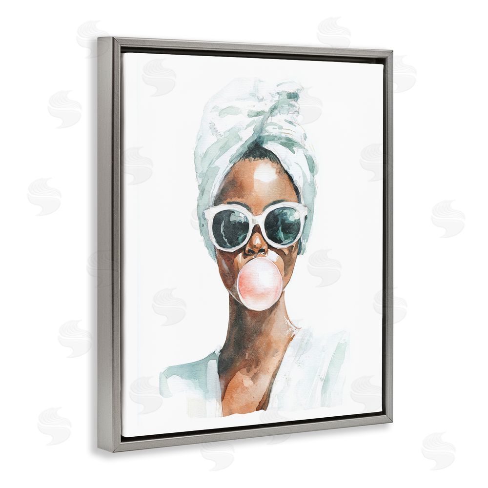 Svetlana Aleynikova Bubble Reverie Female Gray Floating Frame Canvas Wall Art Print
