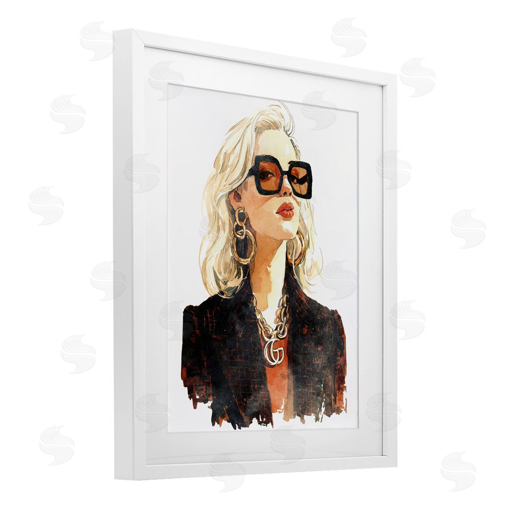 Svetlana Aleynikova Luxurious Gilded Gaze White Framed Print Under Glass Wall Art