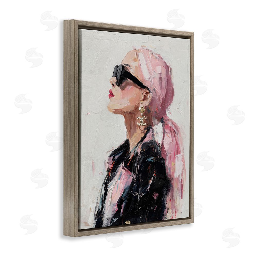 Svetlana Aleynikova Pink Daydream Impression Brown Floating Frame Canvas Wall Art Print