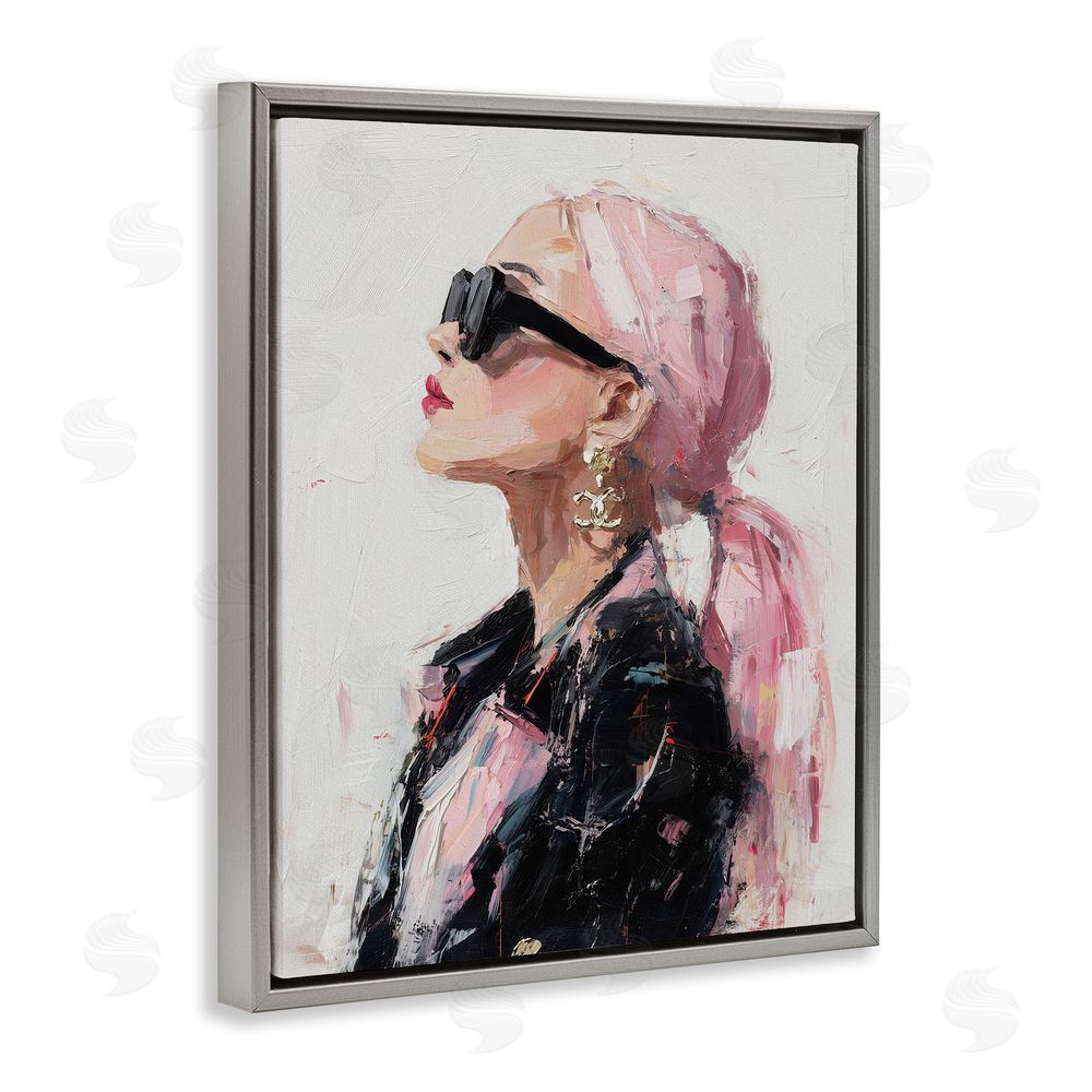 Svetlana Aleynikova Pink Daydream Impression Gray Floating Frame Canvas Wall Art Print