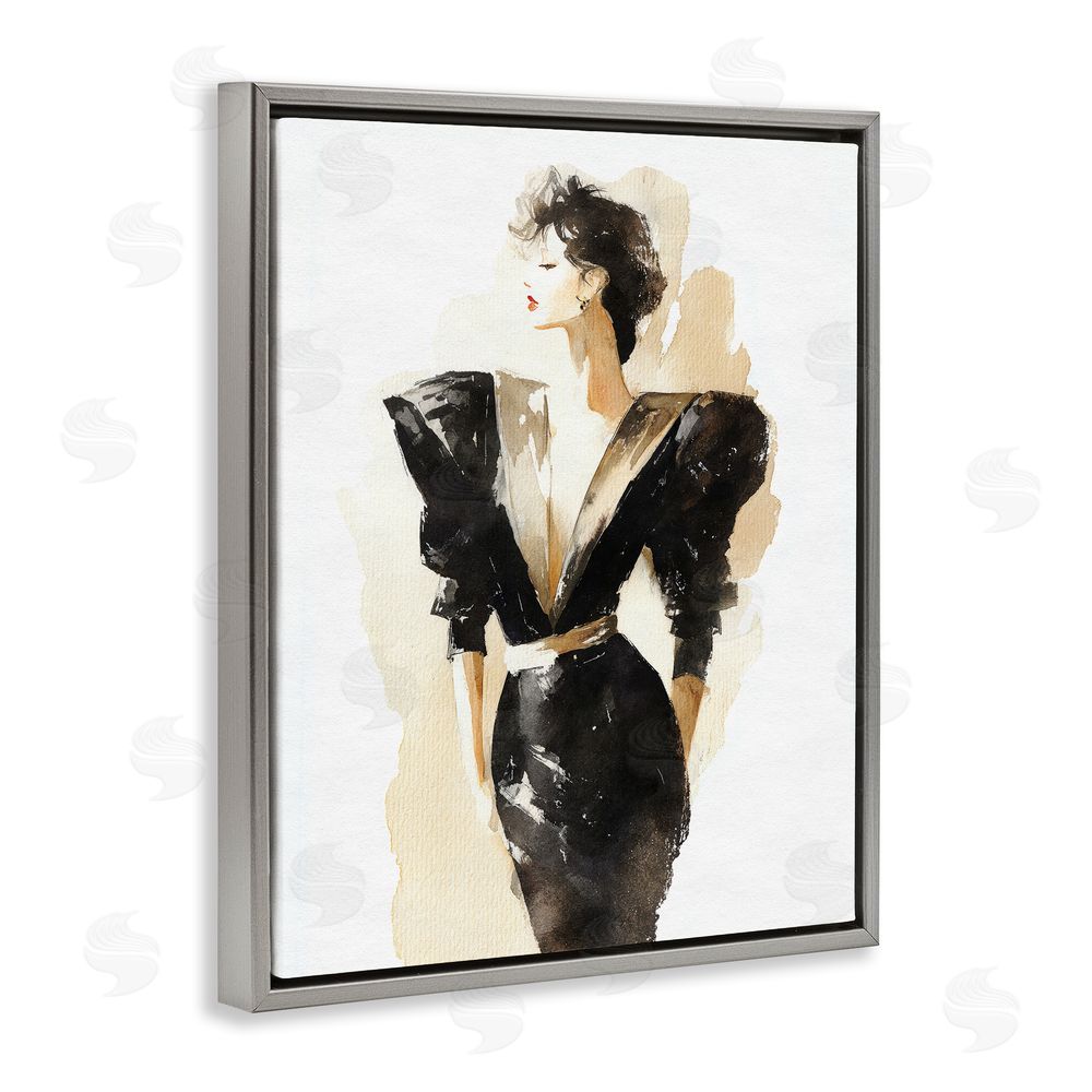 Svetlana Aleynikova Timeless Velvet Attitude Gray Floating Frame Canvas Wall Art Print