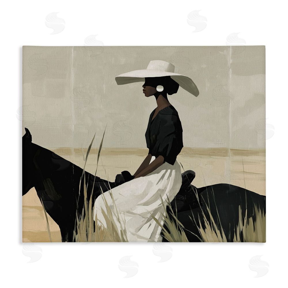 Svetlana Aleynikova Equestrian Elegance Silhouette Stretched Canvas Wall Art Print