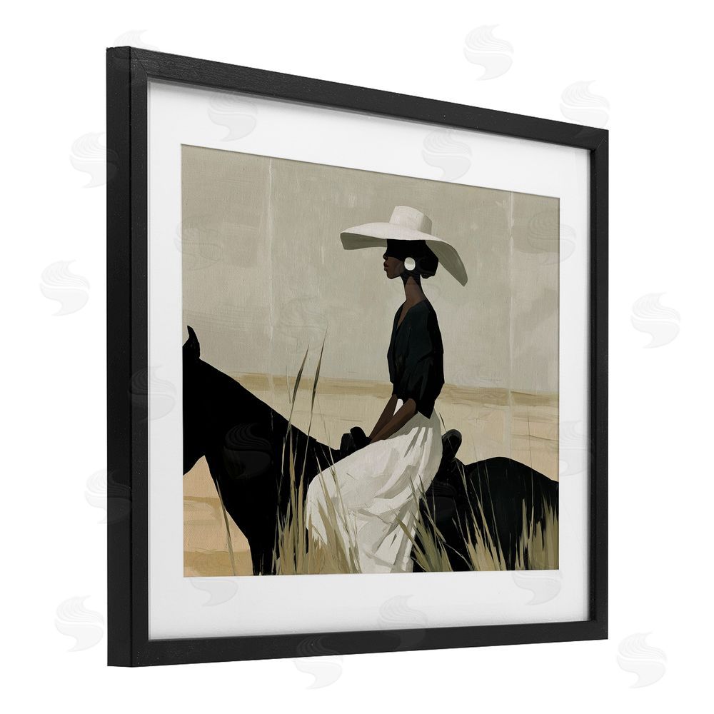 Svetlana Aleynikova Equestrian Elegance Silhouette Black Framed Print Under Glass Wall Art