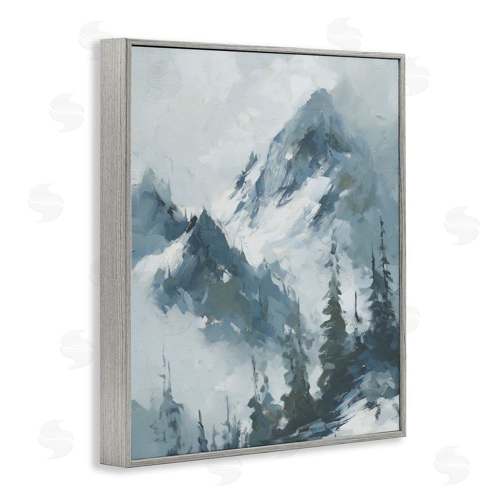 Svetlana Aleynikova Frozen Majesty Mountains Gray Framed Giclee Wall Art Print