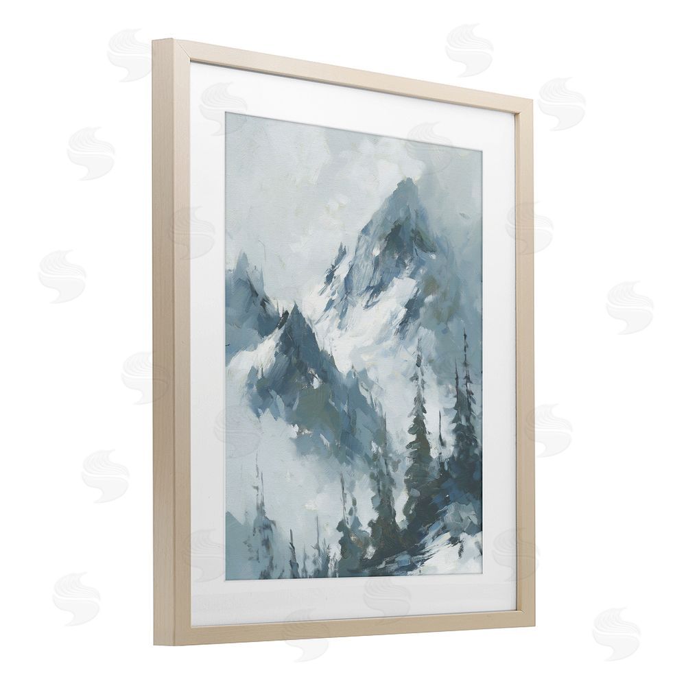 Svetlana Aleynikova Frozen Majesty Mountains Brown Framed Print Under Glass Wall Art