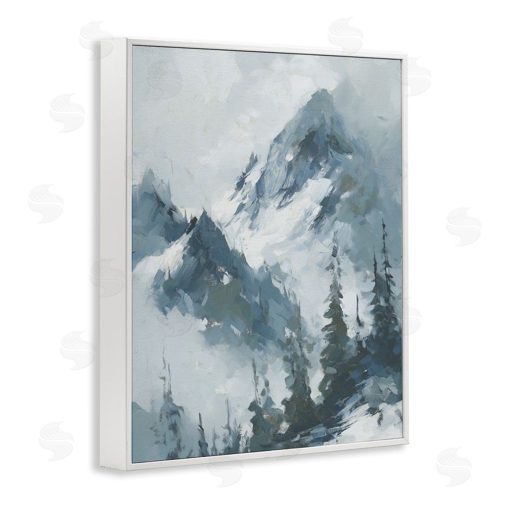 Svetlana Aleynikova Frozen Majesty Mountains White Framed Giclee Wall Art Print
