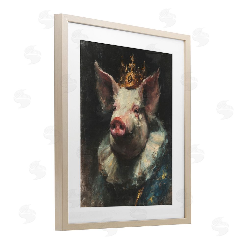 Svetlana Aleynikova Crowned Imperial Pig Brown Framed Print Under Glass Wall Art