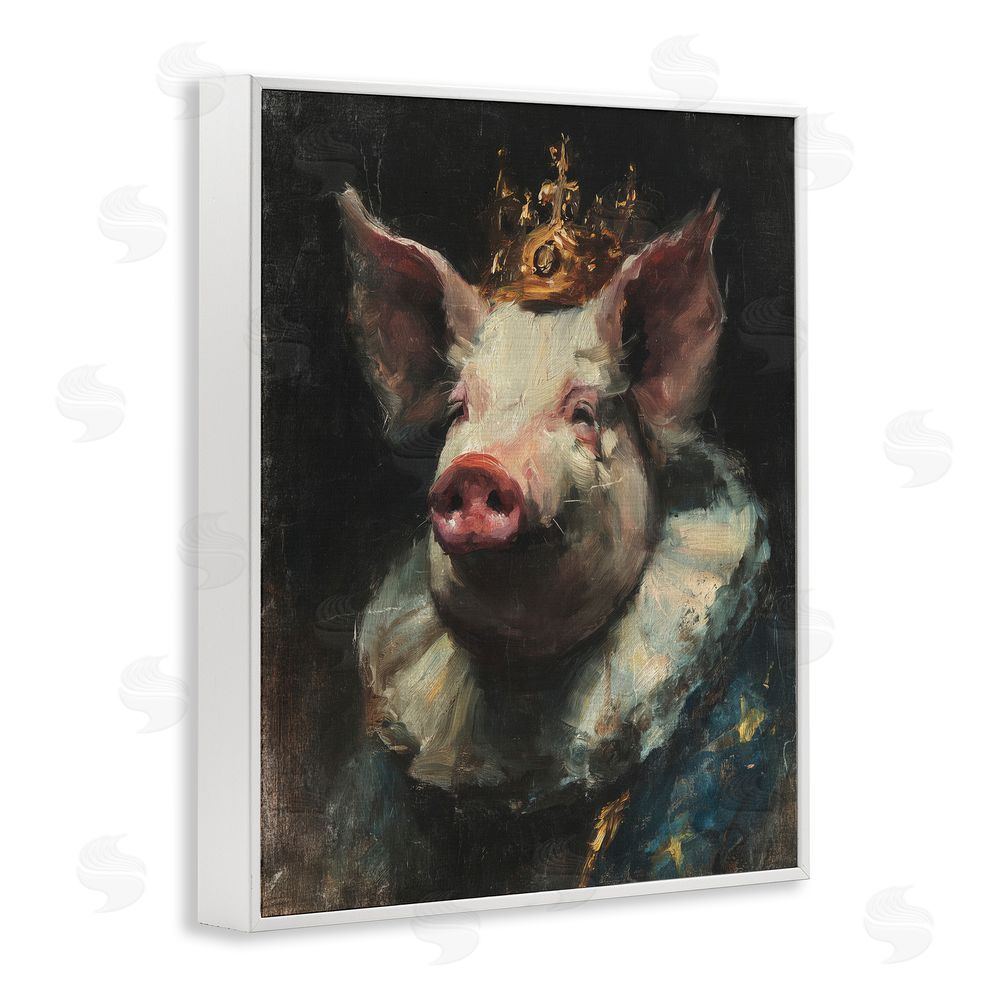 Svetlana Aleynikova Crowned Imperial Pig White Framed Giclee Wall Art Print
