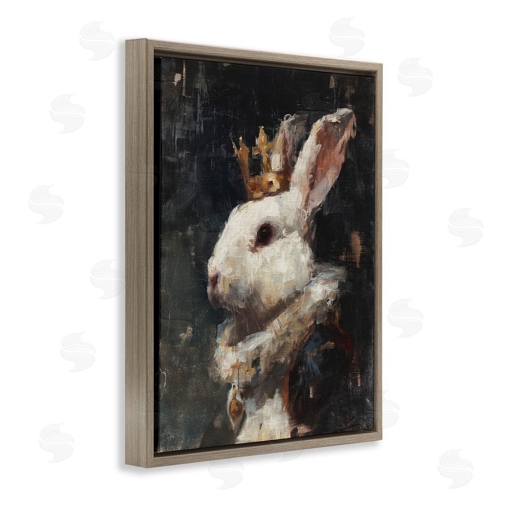Svetlana Aleynikova Regal Monarch Rabbit Brown Floating Frame Canvas Wall Art Print