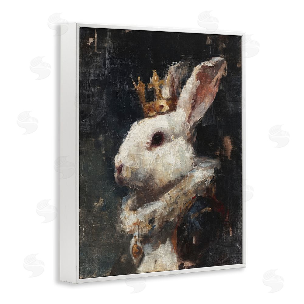 Svetlana Aleynikova Regal Monarch Rabbit White Framed Giclee Wall Art Print
