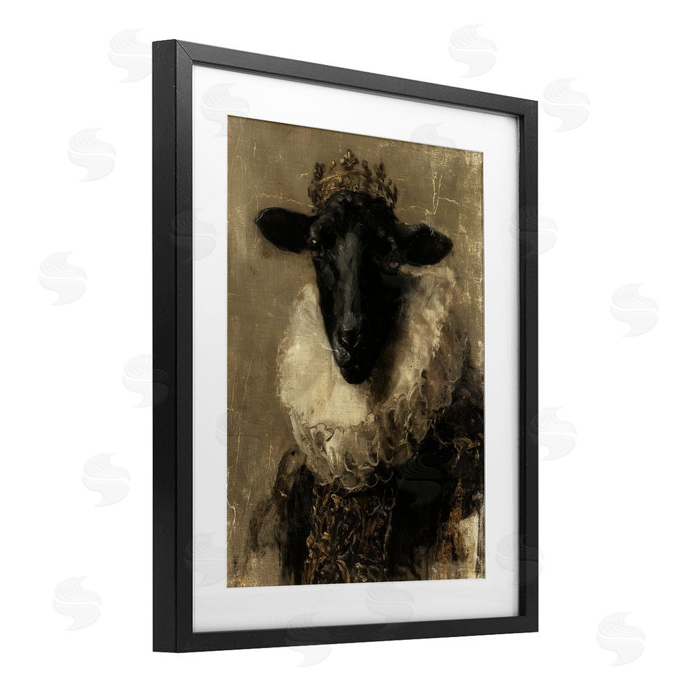 Svetlana Aleynikova Noble Ram Portrait Black Framed Print Under Glass Wall Art
