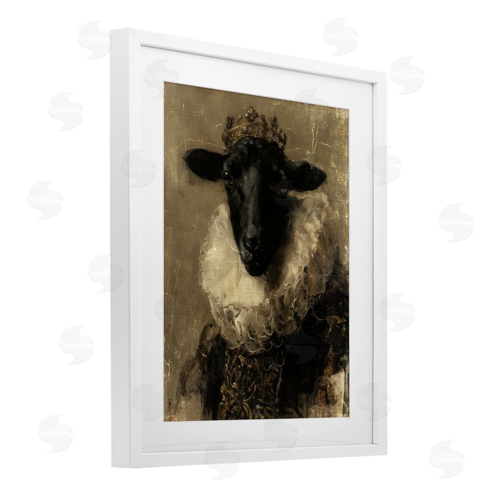 Svetlana Aleynikova Noble Ram Portrait White Framed Print Under Glass Wall Art