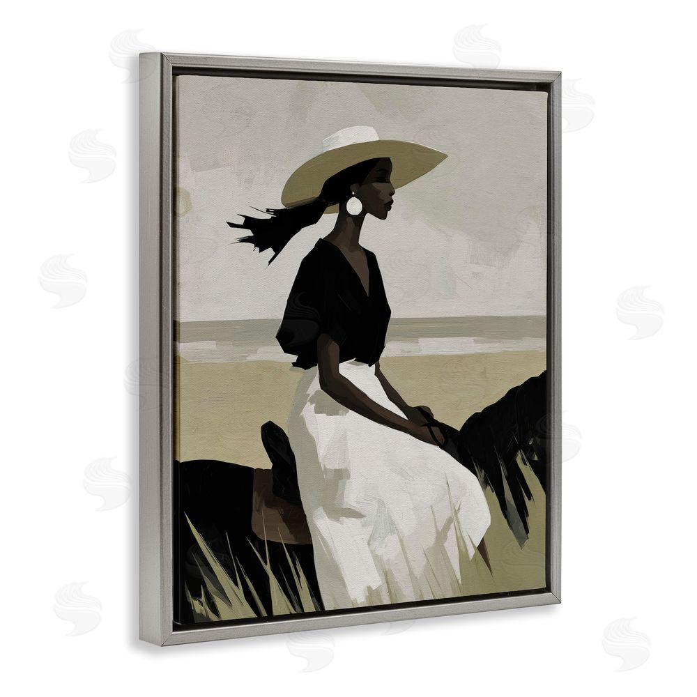 Svetlana Aleynikova Equestrian Windswept Muse Gray Floating Frame Canvas Wall Art Print