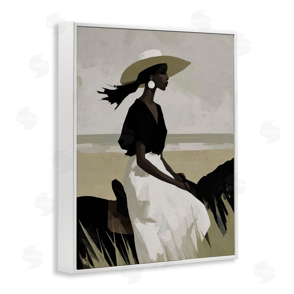 Svetlana Aleynikova Equestrian Windswept Muse White Framed Giclee Wall Art Print