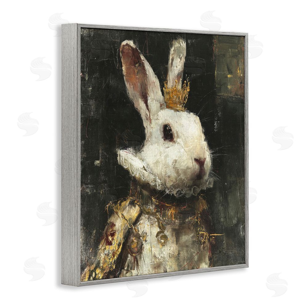 Svetlana Aleynikova Regal Hare Portrait Gray Framed Giclee Wall Art Print