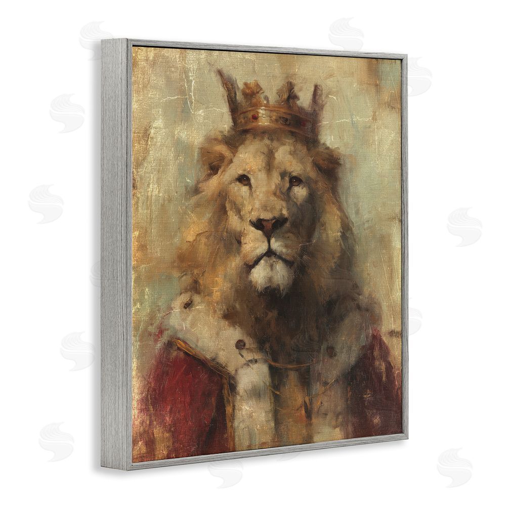 Svetlana Aleynikova Regal Lion Sovereign Gray Framed Giclee Wall Art Print