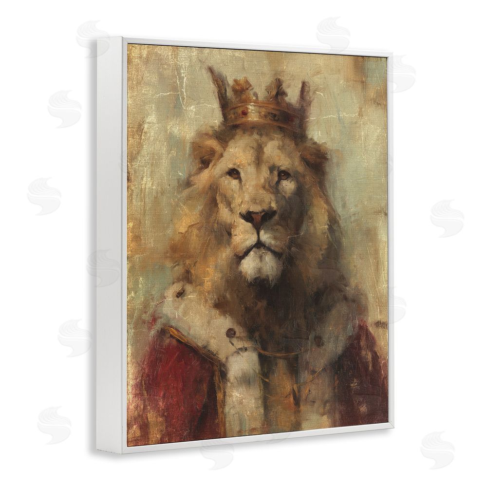 Svetlana Aleynikova Regal Lion Sovereign White Framed Giclee Wall Art Print