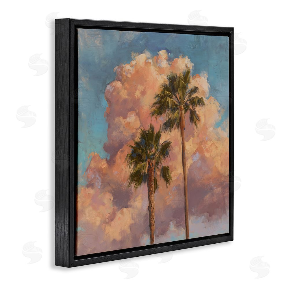 Svetlana Aleynikova Cloudy Palms at Sunset Black Floating Frame Canvas Wall Art Print