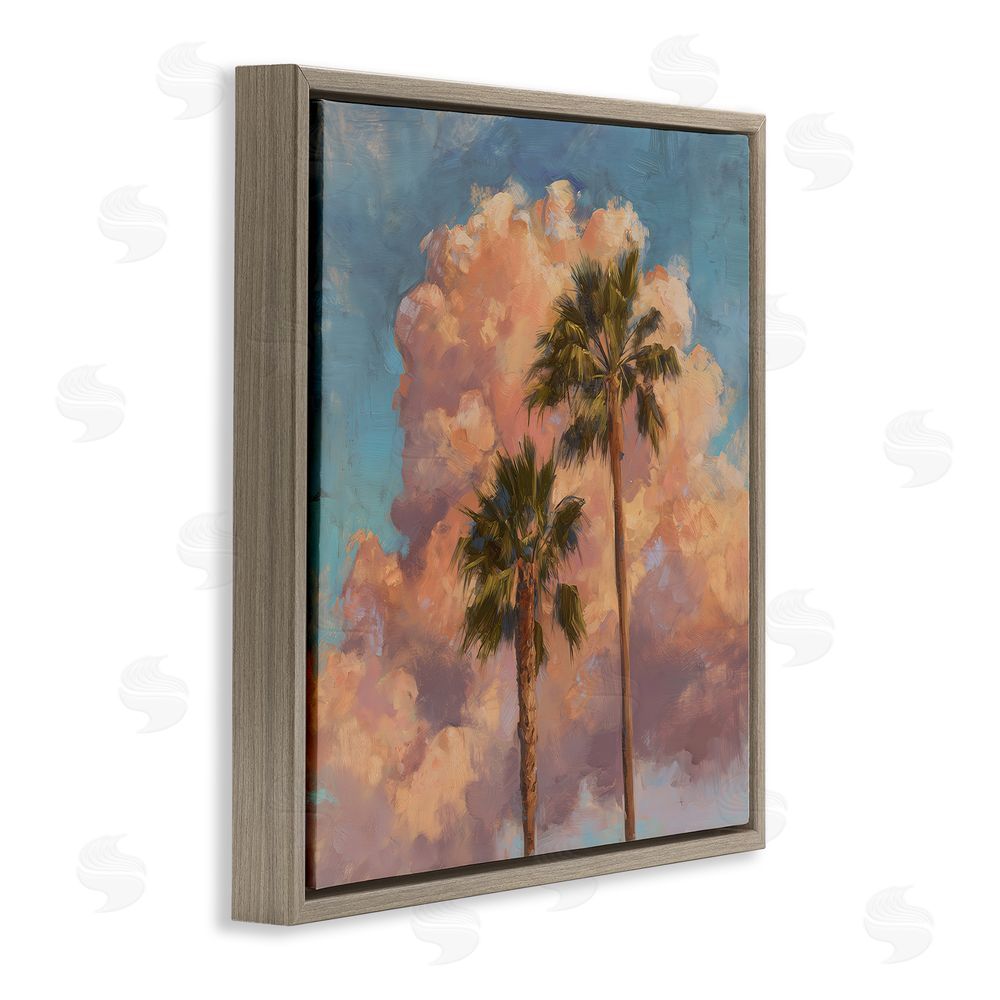Svetlana Aleynikova Cloudy Palms at Sunset Brown Floating Frame Canvas Wall Art Print