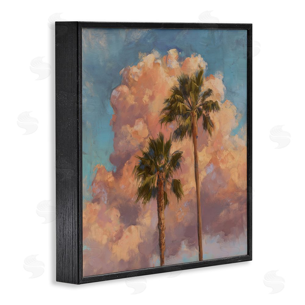 Svetlana Aleynikova Cloudy Palms at Sunset Black Framed Giclee Wall Art Print
