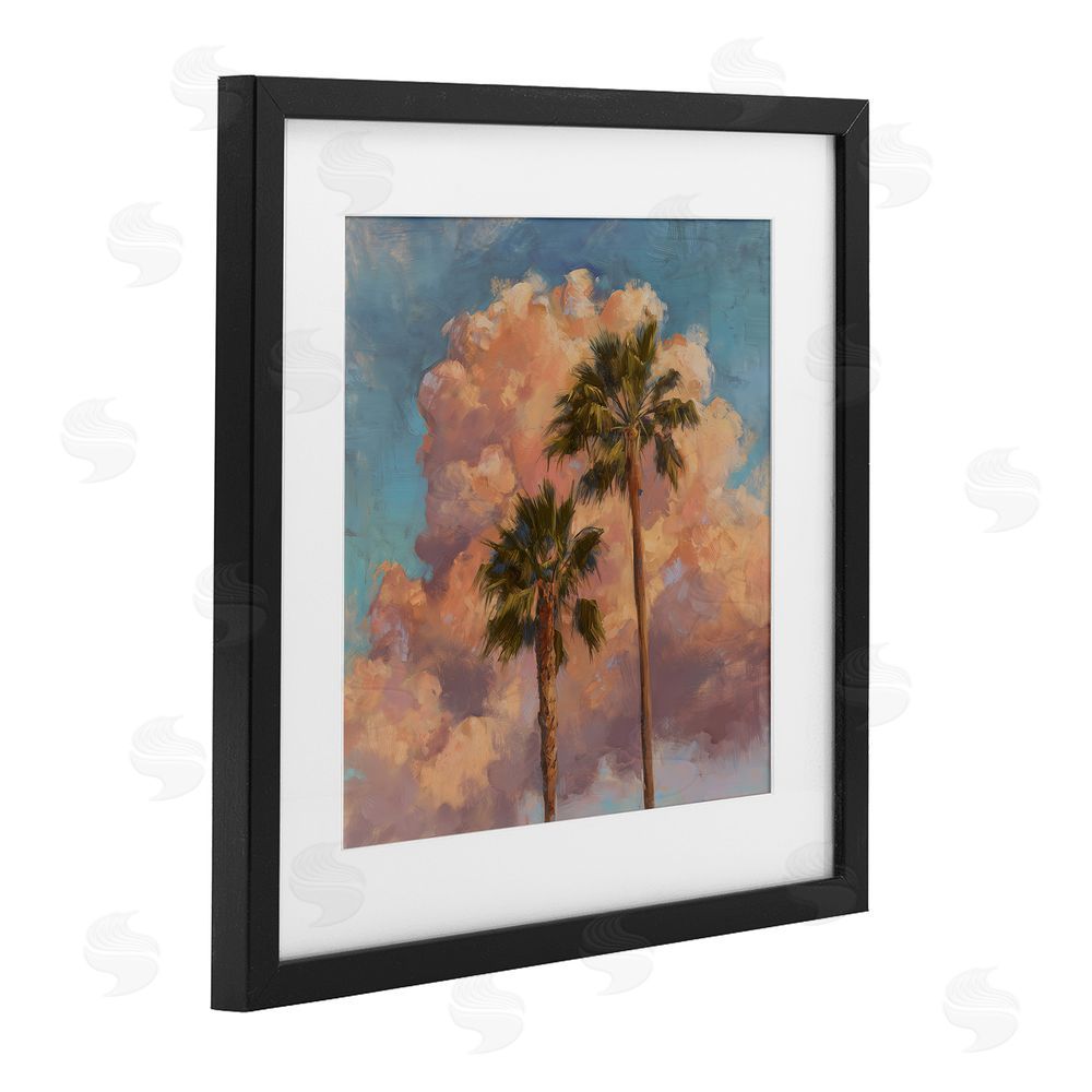 Svetlana Aleynikova Cloudy Palms at Sunset Black Framed Print Under Glass Wall Art