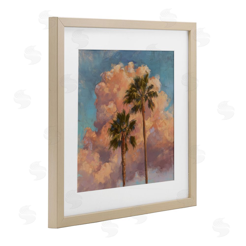 Svetlana Aleynikova Cloudy Palms at Sunset Brown Framed Print Under Glass Wall Art