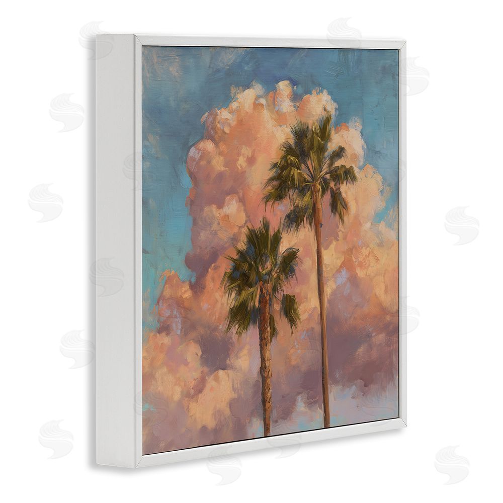 Svetlana Aleynikova Cloudy Palms at Sunset White Framed Giclee Wall Art Print