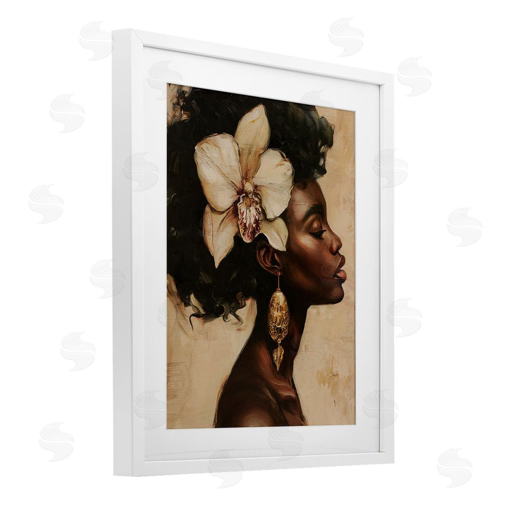 Svetlana Aleynikova Orchid Majesty Portrait White Framed Print Under Glass Wall Art