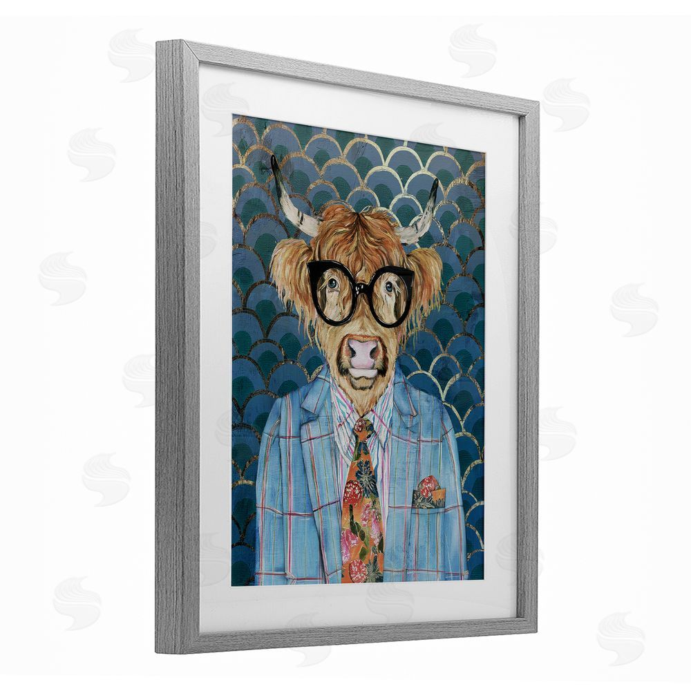 Svetlana Aleynikova Cool Highlander Portrait Gray Framed Print Under Glass Wall Art