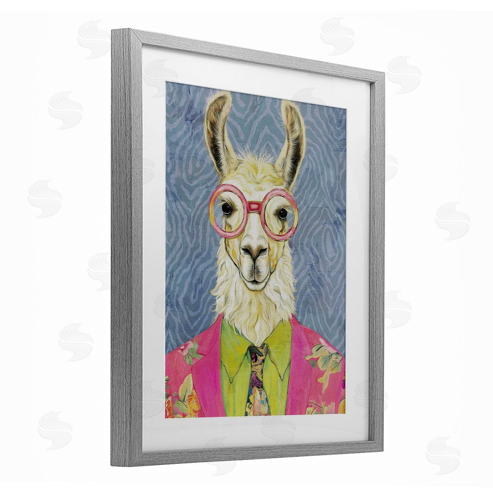 Svetlana Aleynikova Bright Gaze Llama Gray Framed Print Under Glass Wall Art
