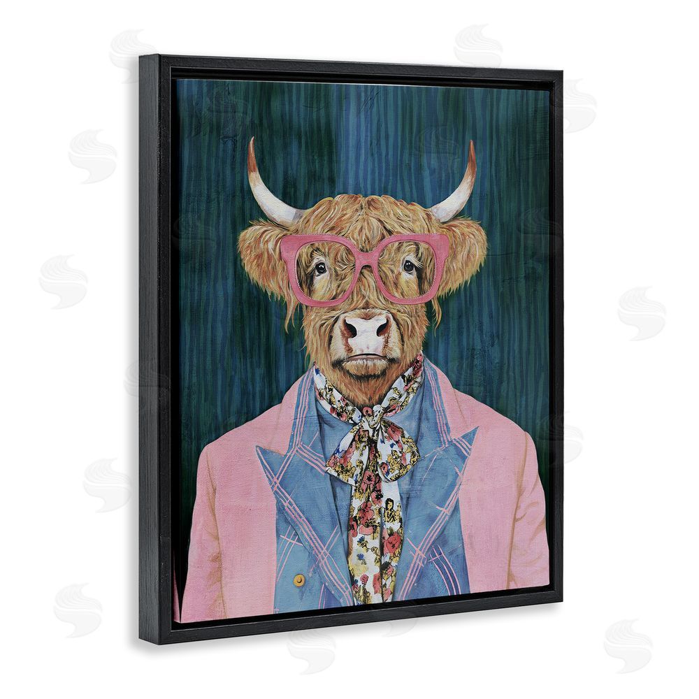 Svetlana Aleynikova Gentle Bull Portrait Black Floating Frame Canvas Wall Art Print