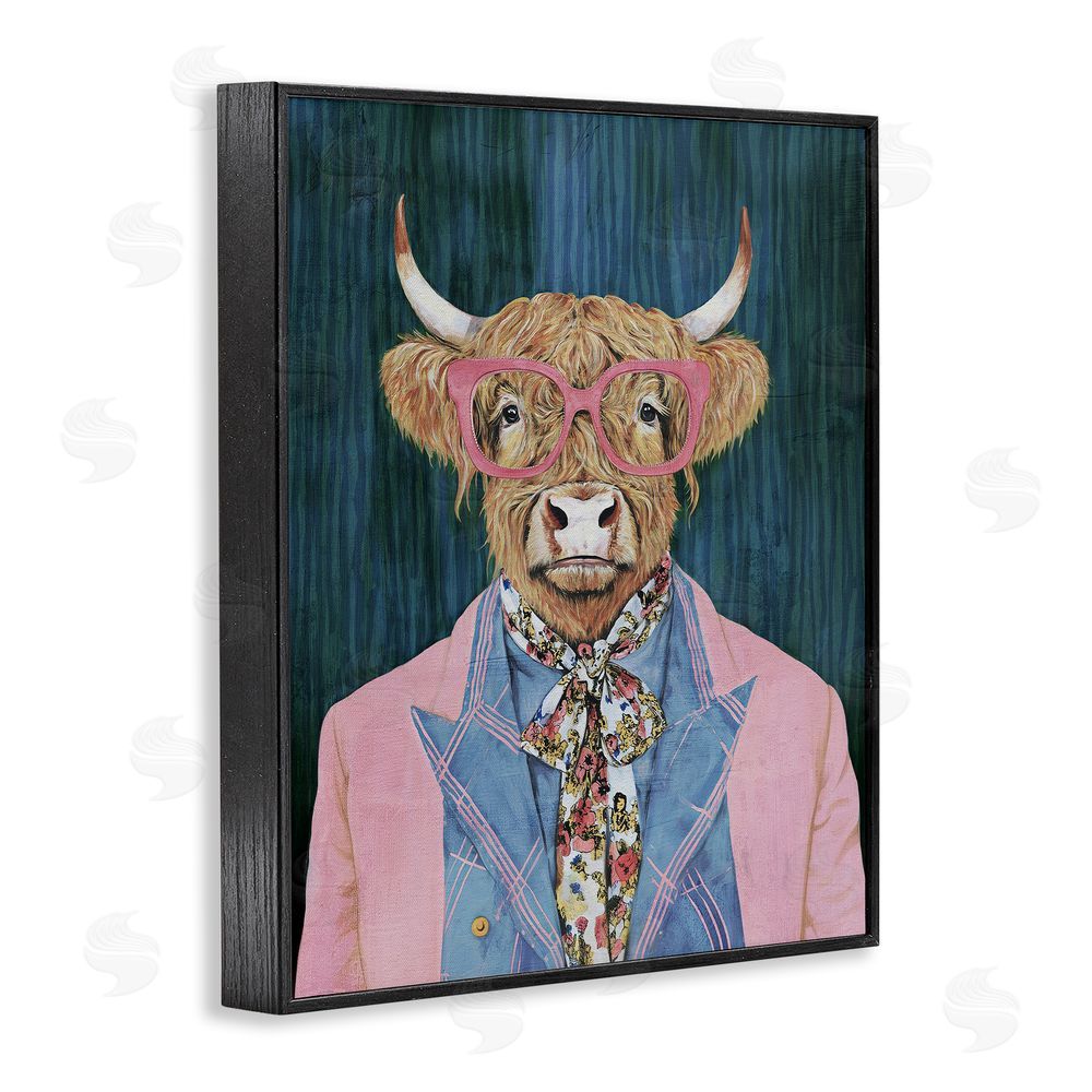 Svetlana Aleynikova Gentle Bull Portrait Black Framed Giclee Wall Art Print