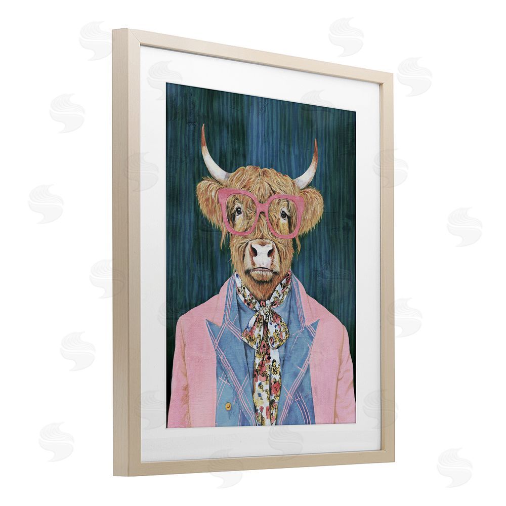Svetlana Aleynikova Gentle Bull Portrait Brown Framed Print Under Glass Wall Art