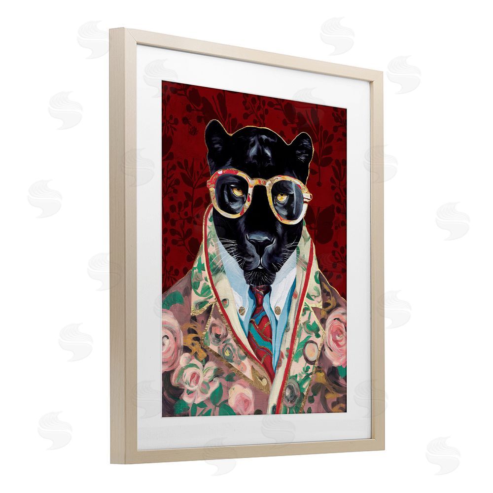 Svetlana Aleynikova Fashionable Scarlet Panther Brown Framed Print Under Glass Wall Art
