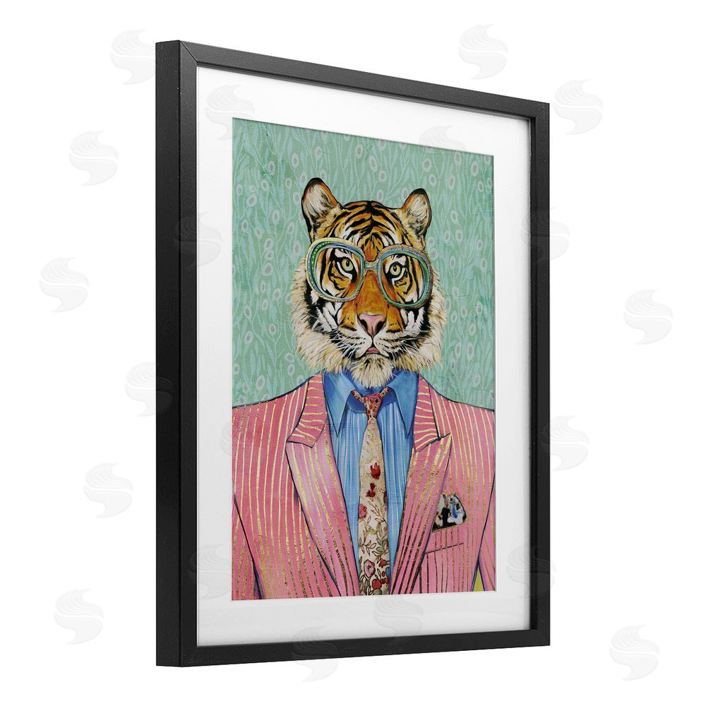Svetlana Aleynikova Sharp Tiger Outfit Black Framed Print Under Glass Wall Art