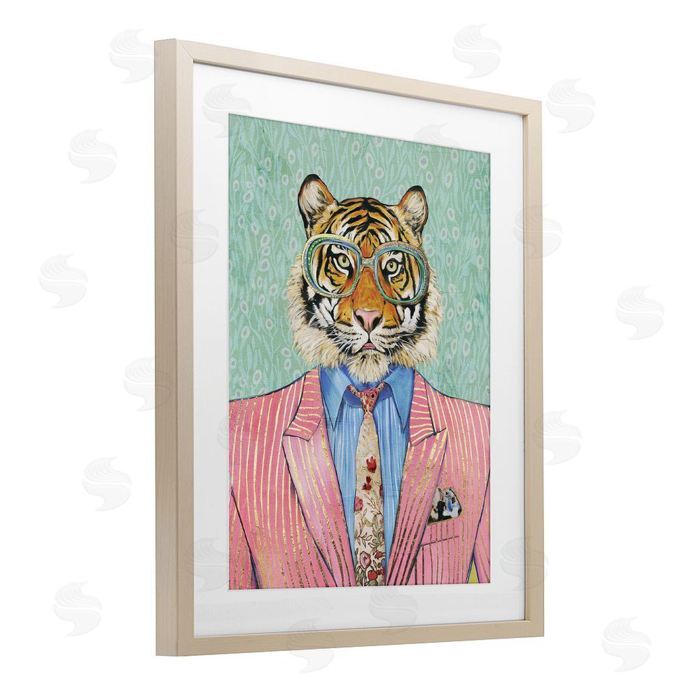 Svetlana Aleynikova Sharp Tiger Outfit Brown Framed Print Under Glass Wall Art