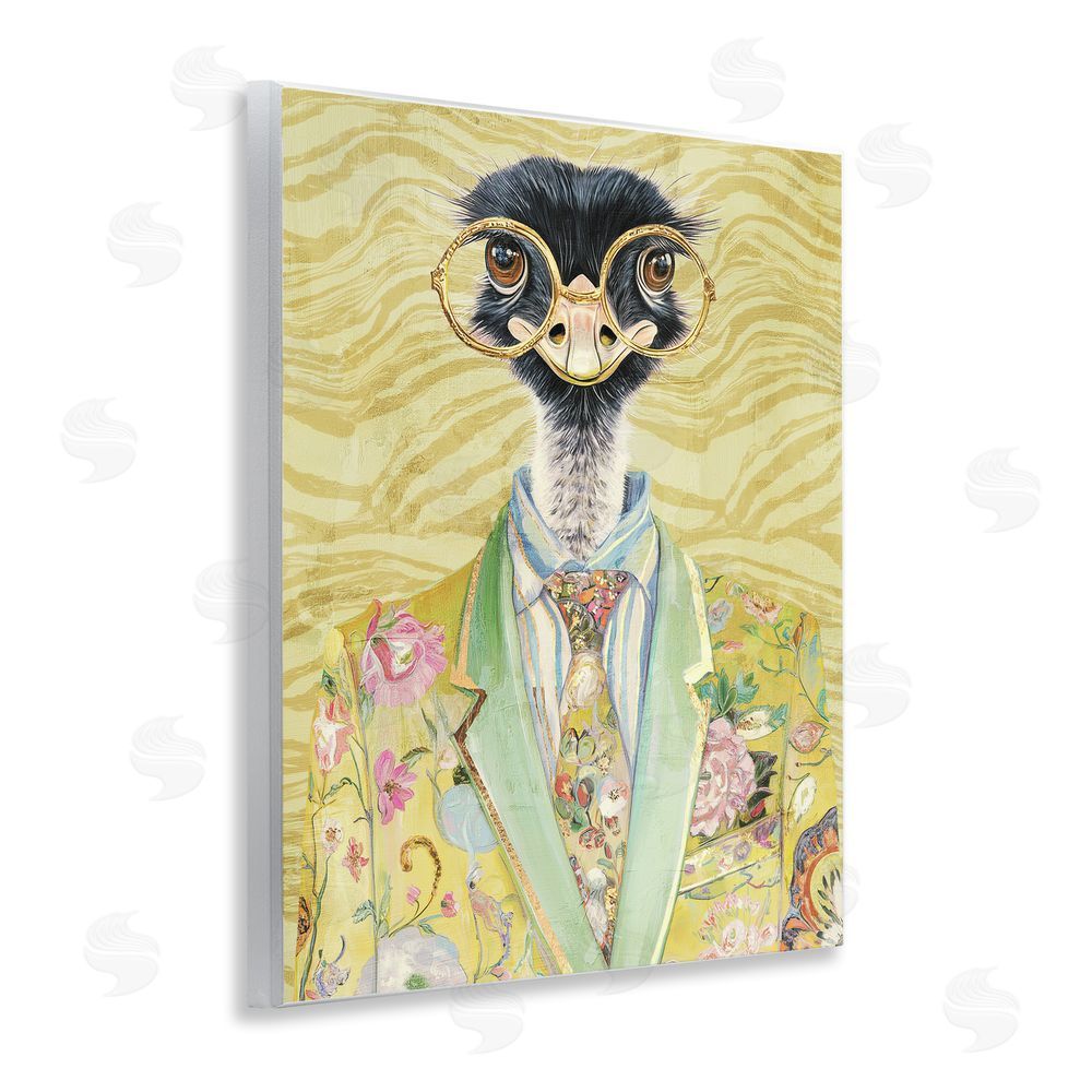 Svetlana Aleynikova Dandy Ostrich Portrait Wooden Wall Plaque Art Print
