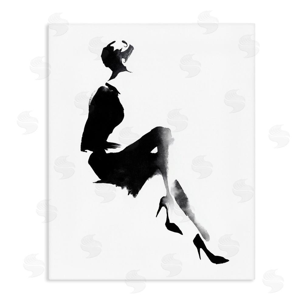 Svetlana Aleynikova Chic Silhouette Noir Stretched Canvas Wall Art Print