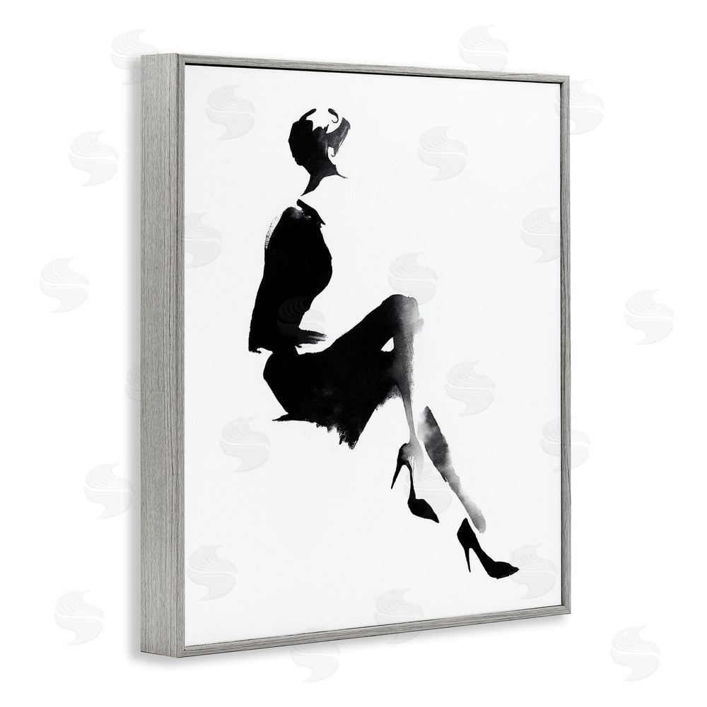 Svetlana Aleynikova Chic Silhouette Noir Gray Framed Giclee Wall Art Print