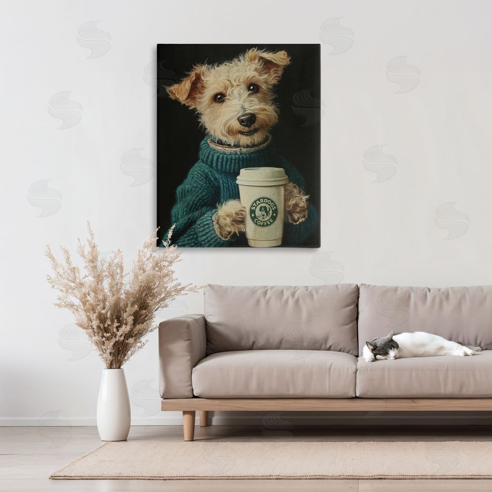 Svetlana Aleynikova Barkuccino Dog with Coffee Cup