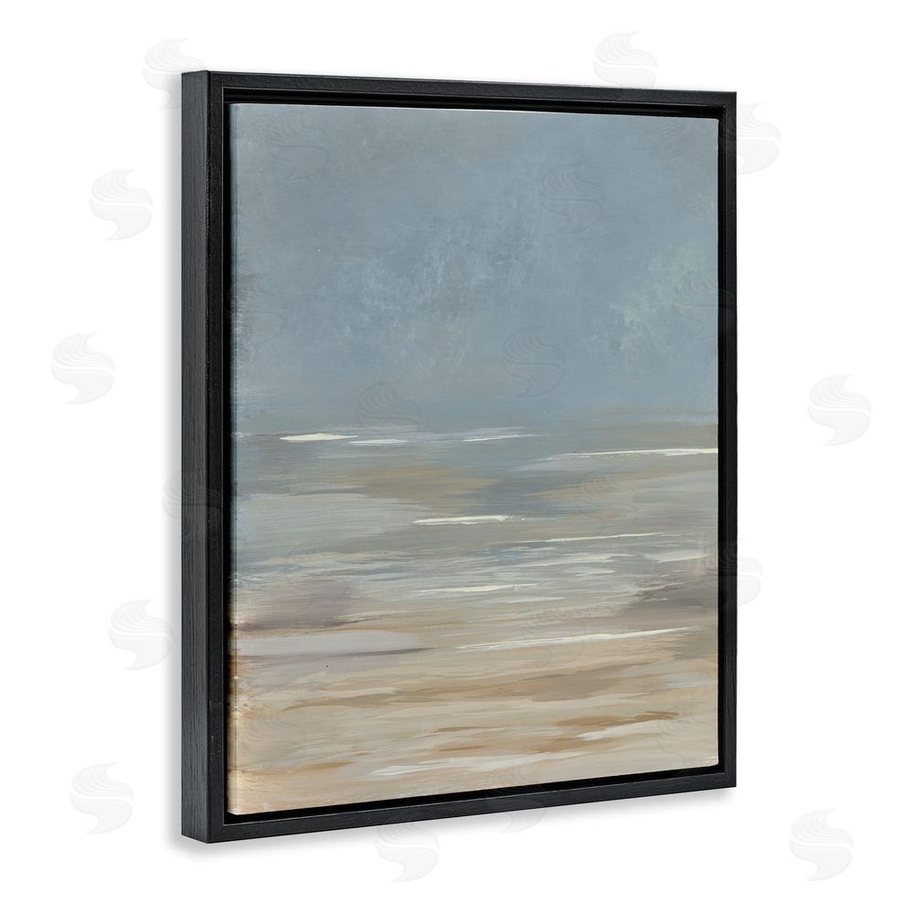 Kristen Dalpiaz Abstract Beach Gradient Black Floating Frame Canvas Wall Art Print