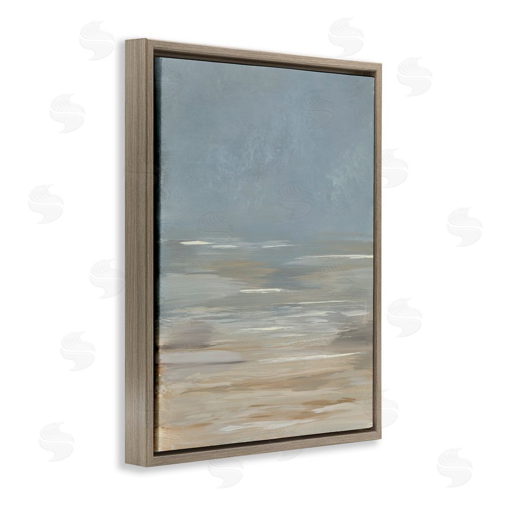 Kristen Dalpiaz Abstract Beach Gradient Brown Floating Frame Canvas Wall Art Print