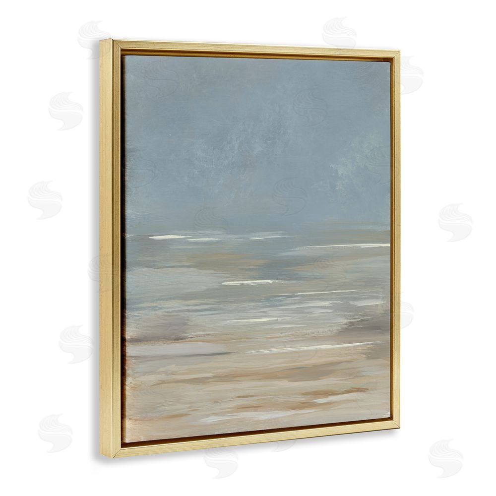 Kristen Dalpiaz Abstract Beach Gradient Gold Floating Frame Canvas Wall Art Print