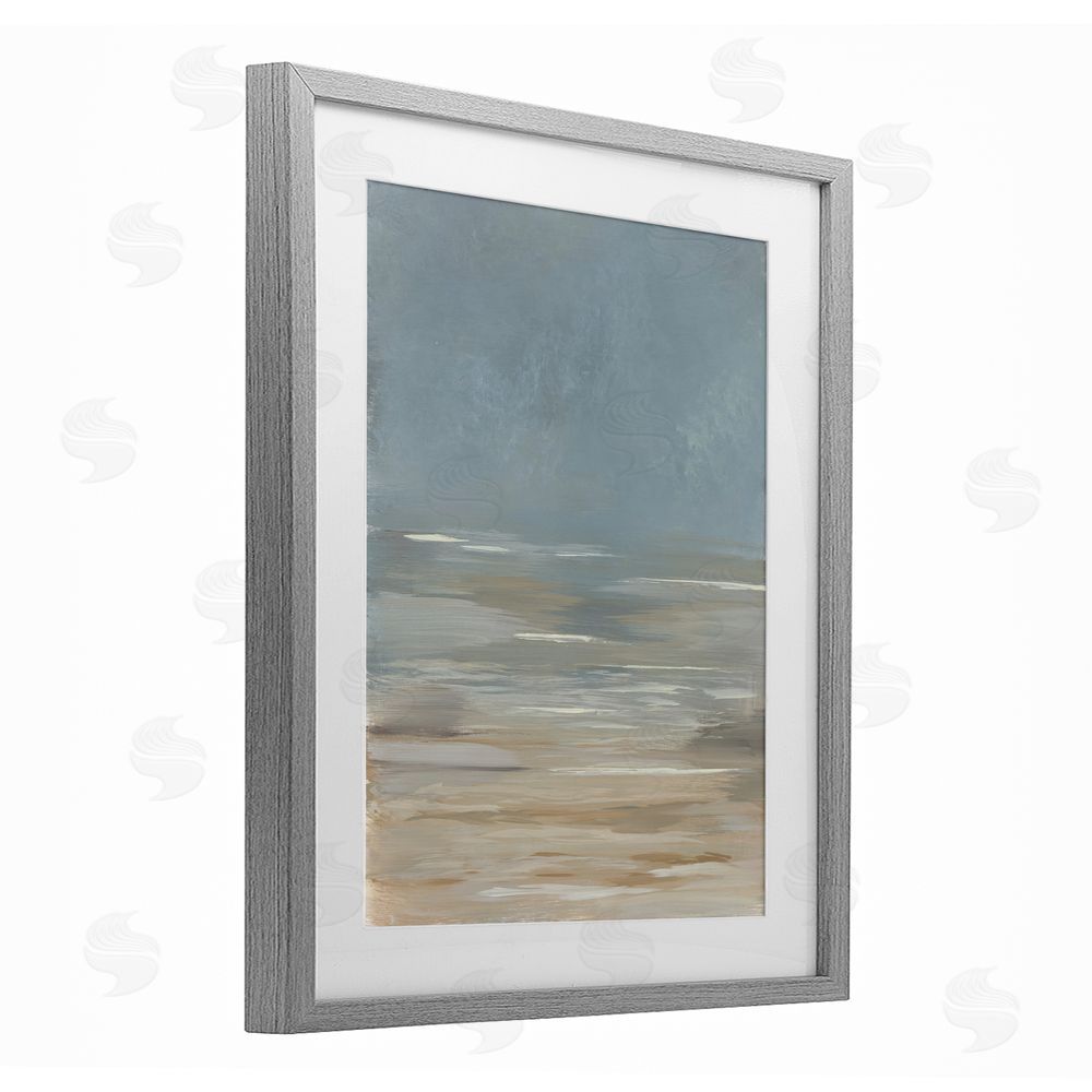 Kristen Dalpiaz Abstract Beach Gradient Gray Framed Print Under Glass Wall Art