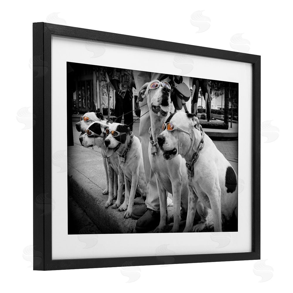 Scott Henderson Afternoon Stroll Pups Black Framed Print Under Glass Wall Art