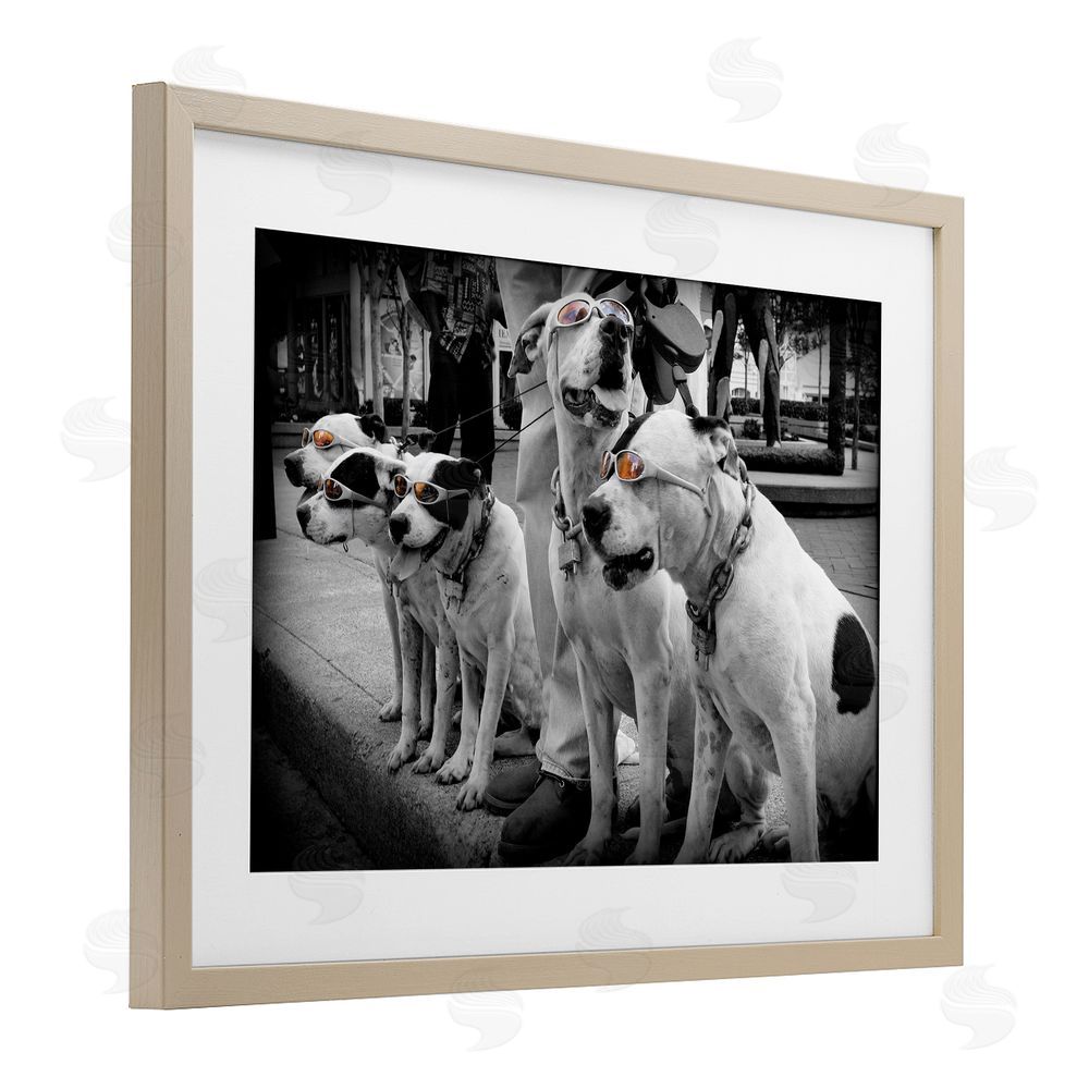 Scott Henderson Afternoon Stroll Pups Brown Framed Print Under Glass Wall Art