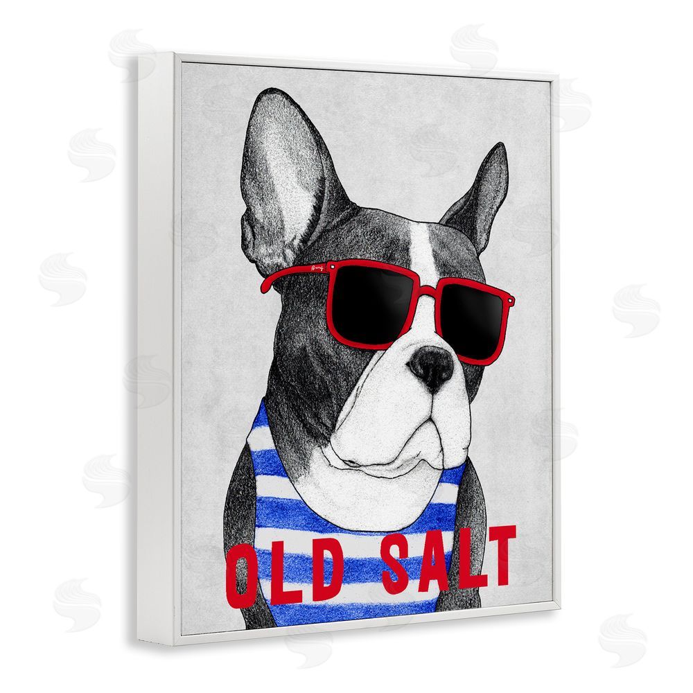 Barruff Old Salt Summer Frenchie White Framed Giclee Wall Art Print