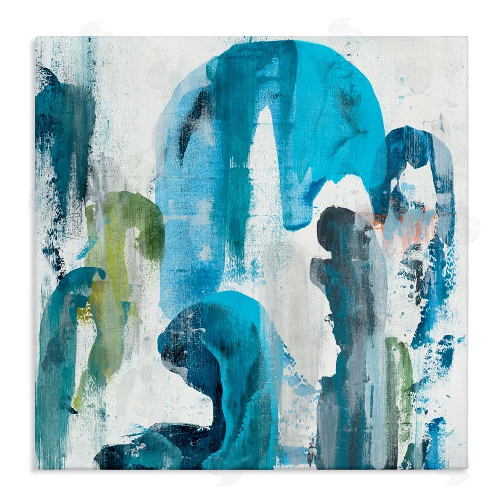 Jeff Iorillo Blue Arches & Currents Stretched Canvas Wall Art Print