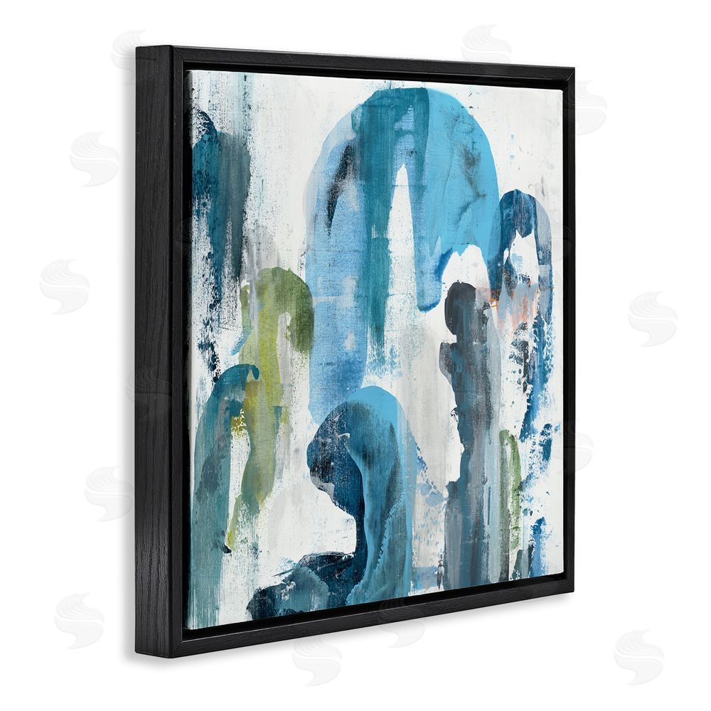 Jeff Iorillo Blue Arches & Currents Black Floating Frame Canvas Wall Art Print